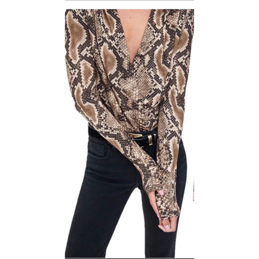 New Sexy Bodysuit women snake printed long sleeve